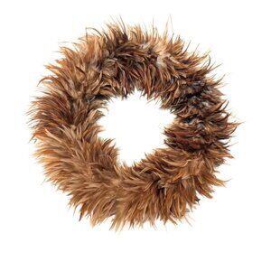 Elegant Brown Feather Wreath - Perfect for Home Décor